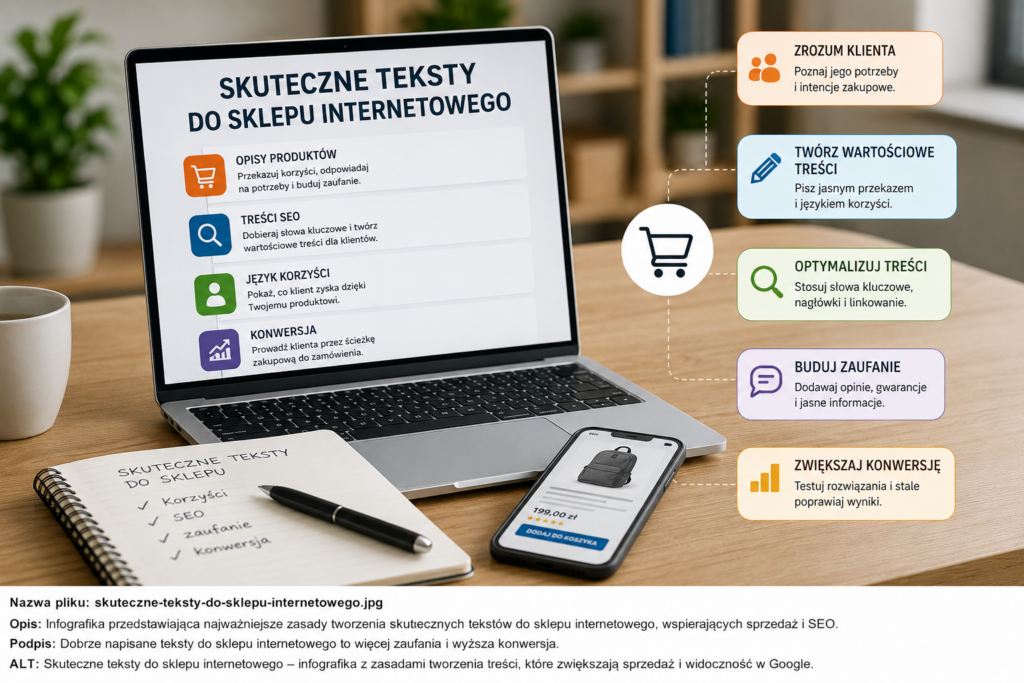 Skuteczne teksty do sklepu internetowego – najważniejsze zasady tworzenia treści wspierających SEO i sprzedaż