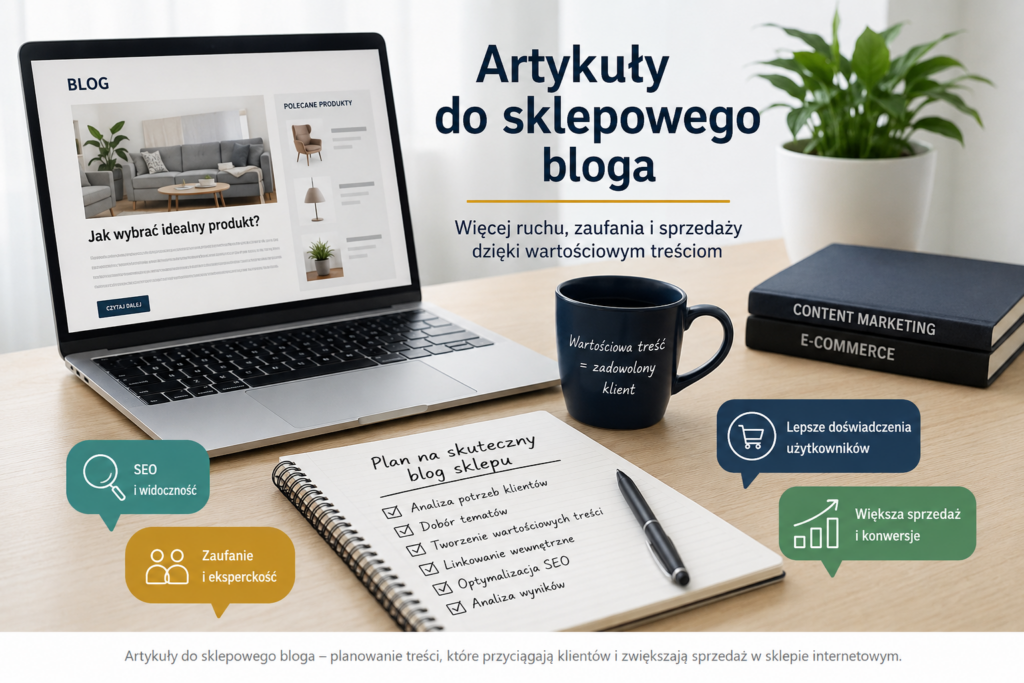 Artykuły do sklepowego bloga wspierające SEO, zaufanie klientów i sprzedaż w sklepie internetowym