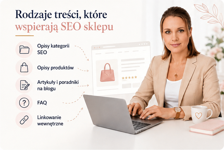 Opisy kategorii, opisy produktów, artykuły, FAQ i linkowanie wewnętrzne w sklepie internetowym