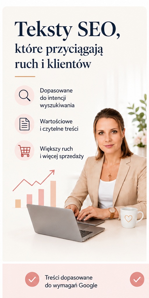 Teksty SEO dopasowane do intencji wyszukiwania, które wspierają ruch i sprzedaż